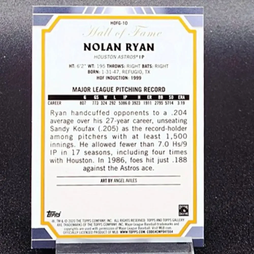 Nolan Ryan Topps Finest Franchises SP Gallery Texas Rangers Houston Astros HOF